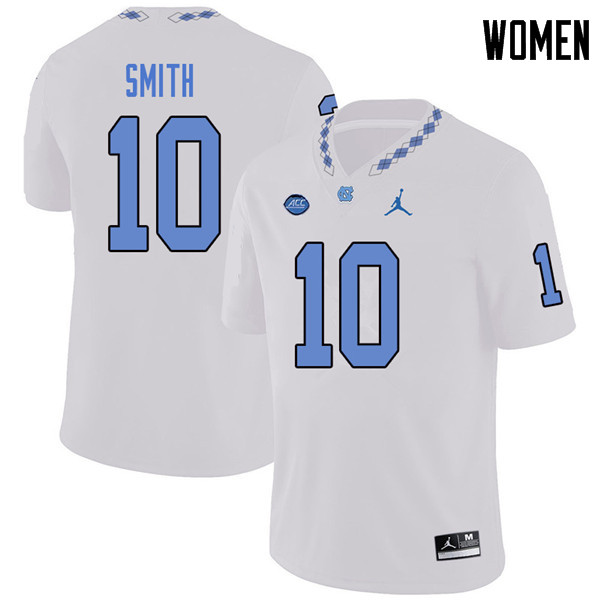 Jordan Brand Women #10 Andre Smith North Carolina Tar Heels College Football Jerseys Sale-White